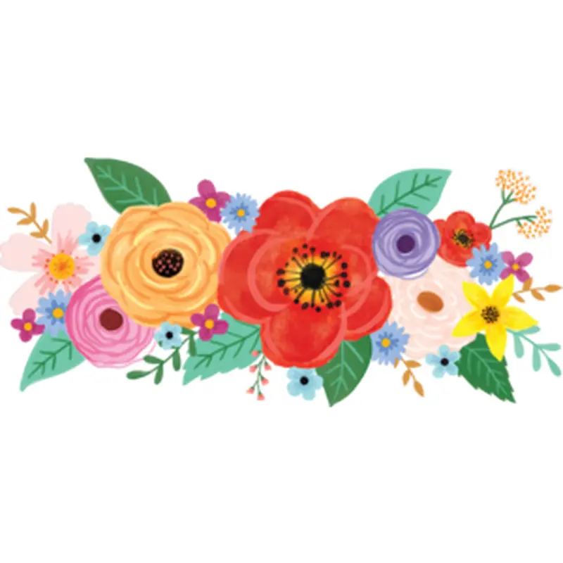 Teacher Created Wildflowers Bulletin Board, 22'' x 23'', 34 Pieces (TCR 6593)