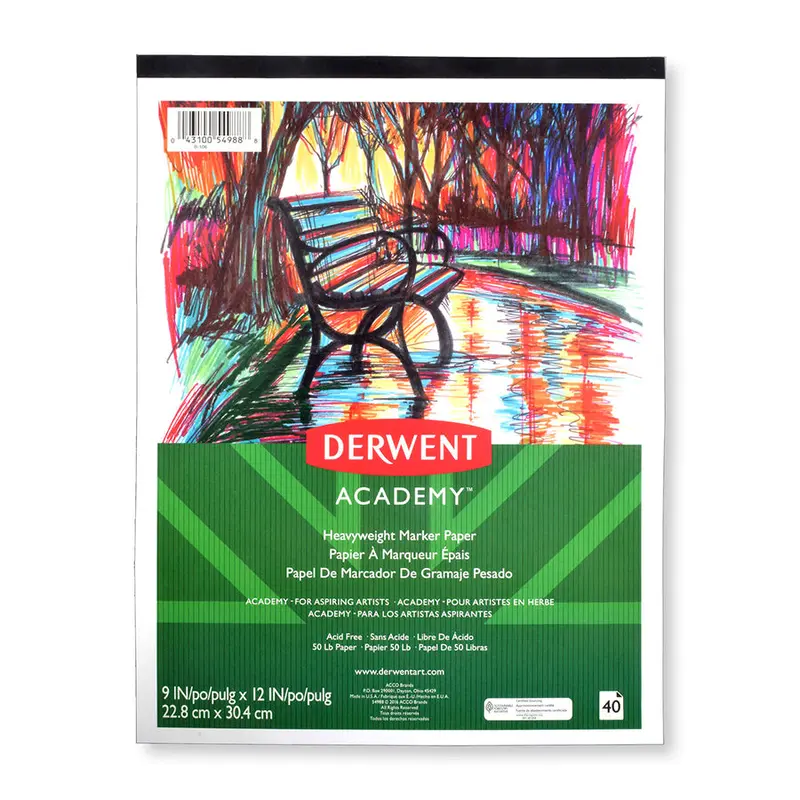 DERWENT ACADEMY MARKER PAD 9 *12 40S