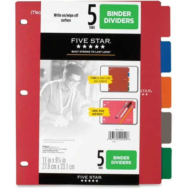 FIVE STAR 5 TABS BINDER DIVIDERS