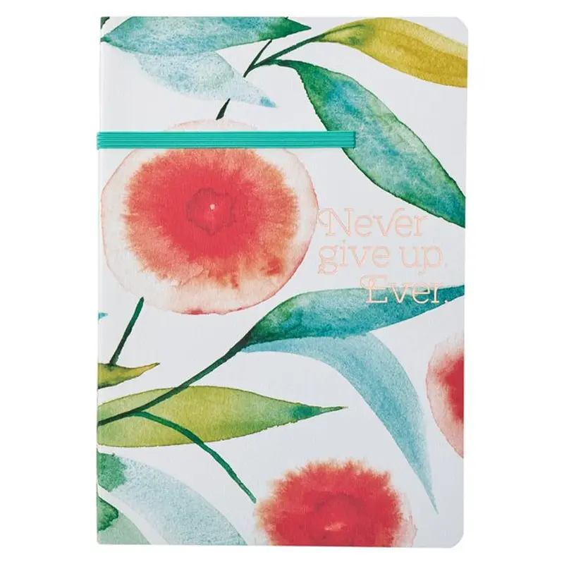 JOURNAL FLEXCOVER W/ELASTIC ORANGE BLOSSOMS NEVER GIVE UP