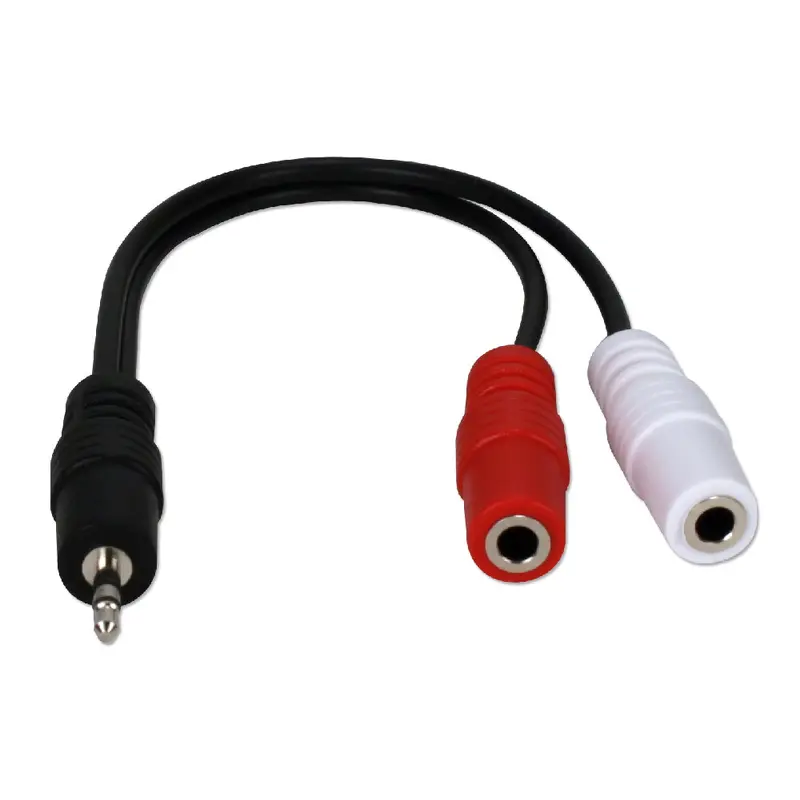 QVS 3.5mm Mini-Stereo Male to Two Female Speaker Splitter Cable