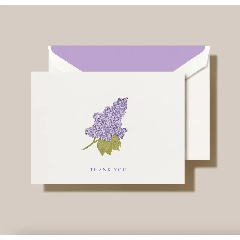 Crane Lilac Thank You Note (10 ea)