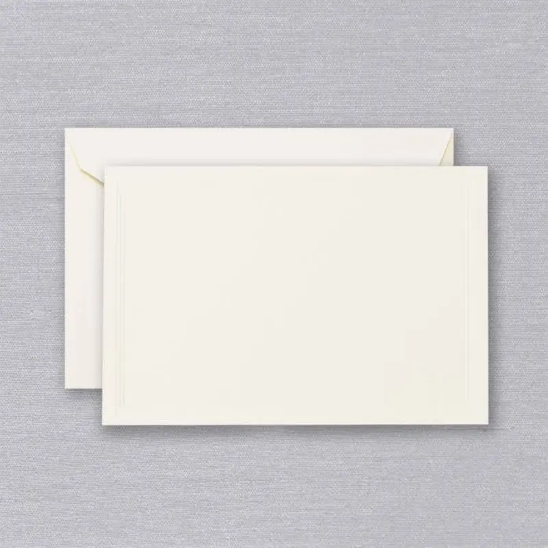 Crane Triple Debossed Frame Ecru Card (10 ea)