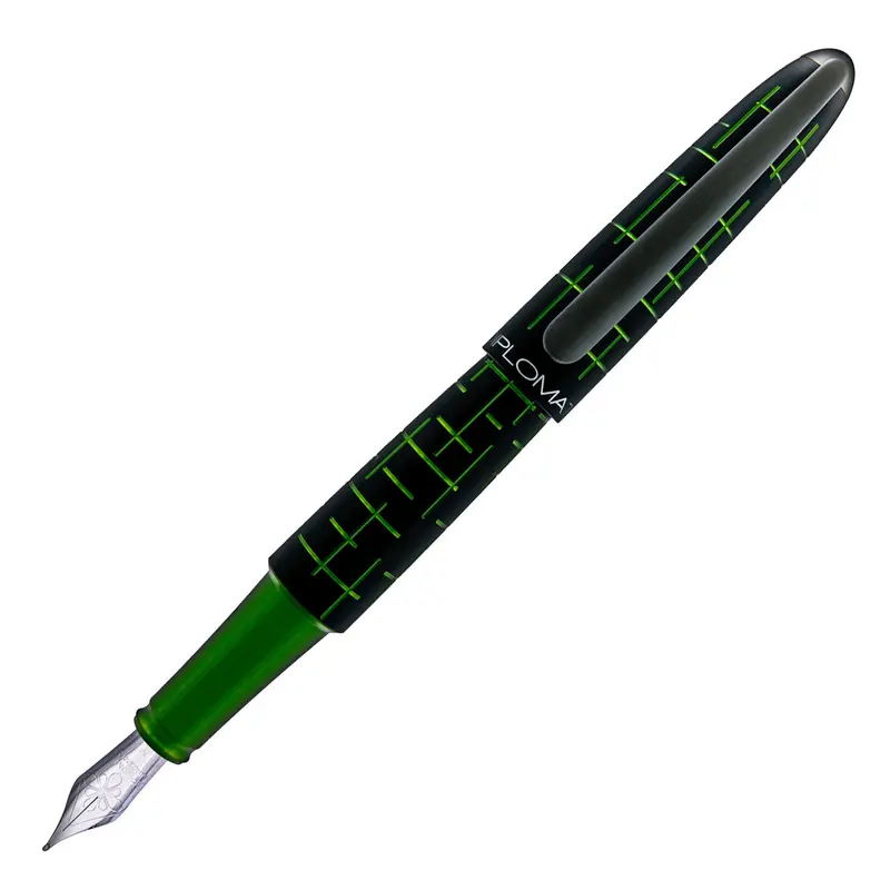 Diplomat Elox Matrix Fountain Pen - Black and GreenExtra Fine