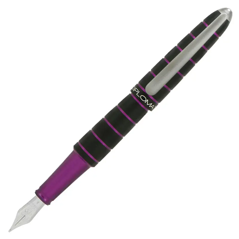 Diplomat Elox Ring Fountain Pen - Black and PurpleExtra-Fine