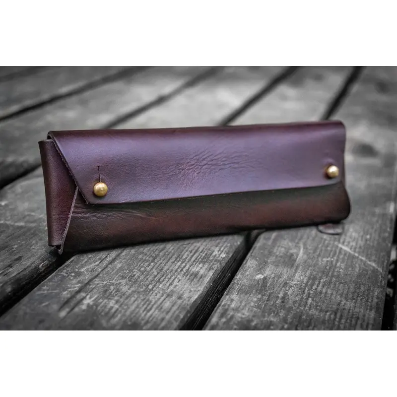 Galen Leather The Student Pencil Case - Dark Brown