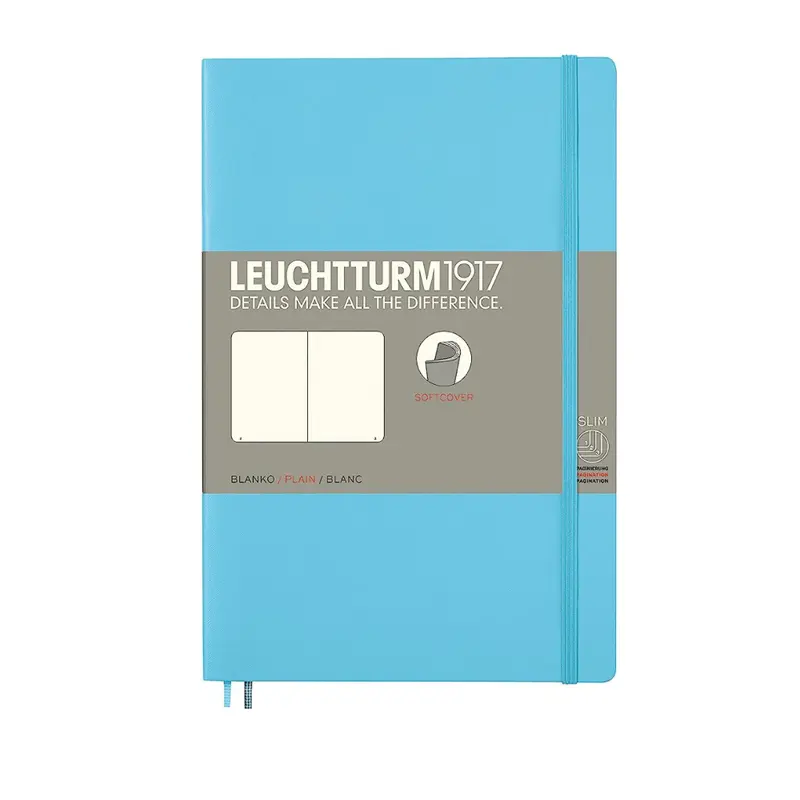 Leuchtturm1917 B6  Paperback Softcover Plain Notebook - Ice Blue (Discontinued)