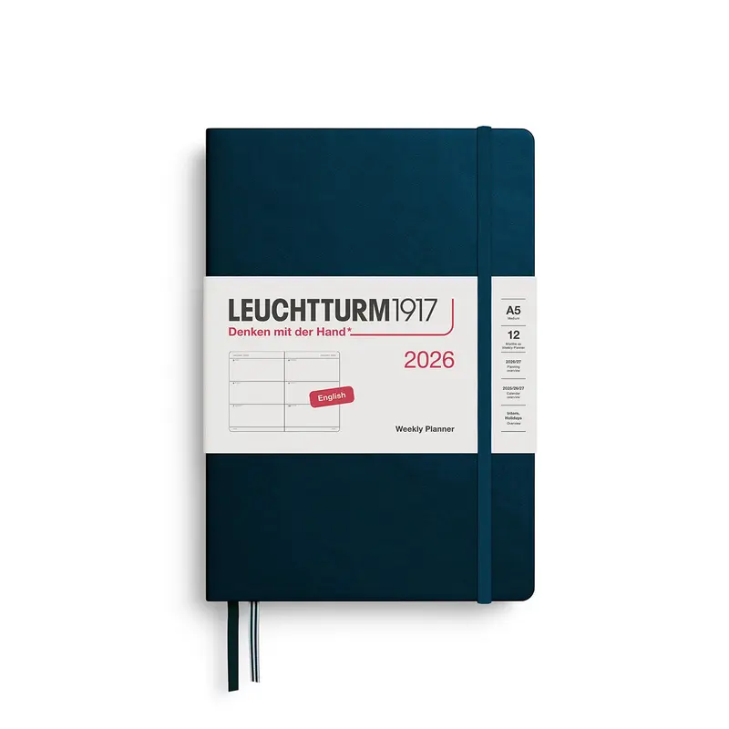 Leuchtturm1917 2026 A5 Hardcover Weekly Planner - Deep Sea
