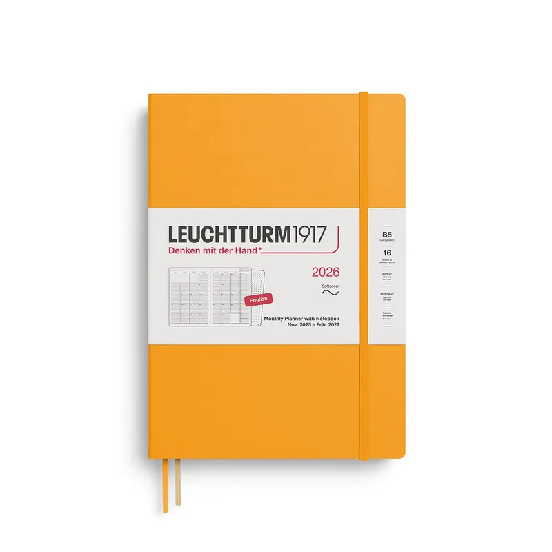 Leuchtturm1917 2026 Composition B5 Monthly Planner with Notebook - Rising Sun