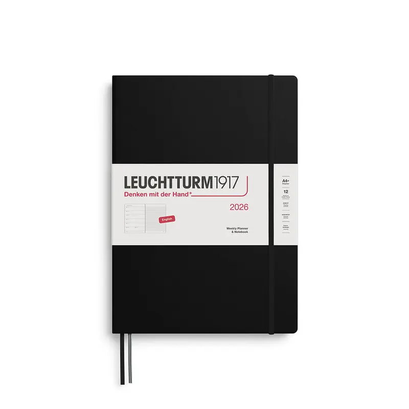 Leuchtturm1917 2026 Master A4  Weekly Planner and Notebook - Black