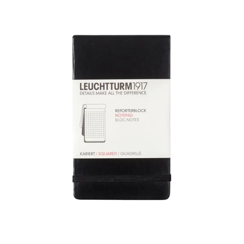 Leuchtturm1917 A6 Pocket Hardcover Squared Notepad - Black
