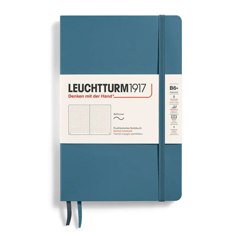 Leuchtturm1917 B6  Paperback Softcover Dotted Notebook - Stone Blue