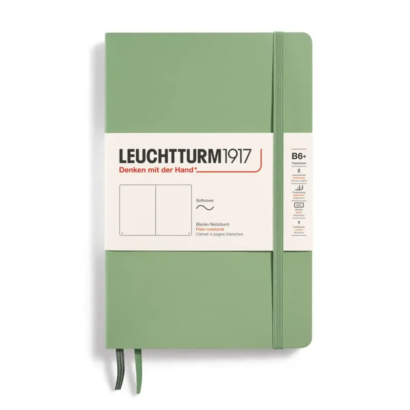 Leuchtturm1917 B6  Paperback Softcover Plain Notebook - Sage