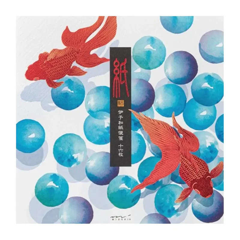 Midori Letterpad - Marble and Goldfish (Foil Stampling)