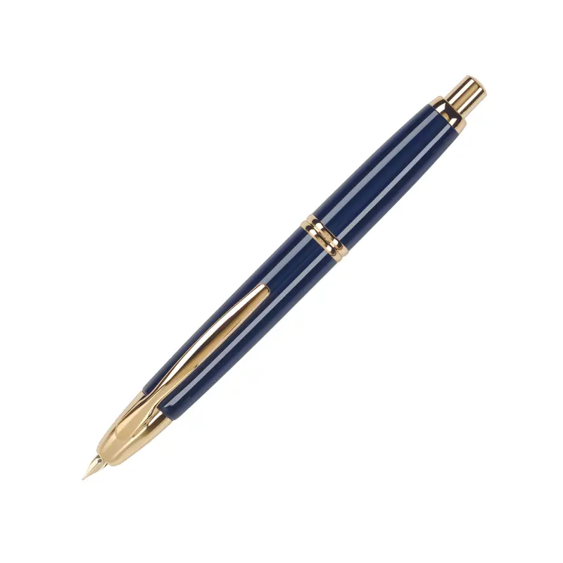 Pilot Vanishing Point Fountain Pen - Blue with Gold TrimFine