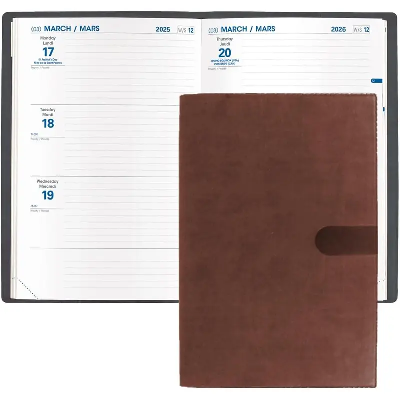 Quo Vadis 2026 Hebdo #56 Bi-Lingual Weekly/Monthly Planner - Texas Chocolate