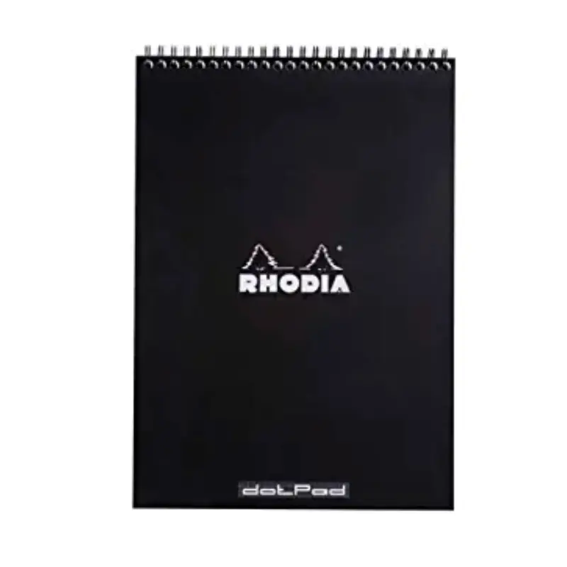 Rhodia #18 Top Wirebound Dot Grid A4 Notepad - Black