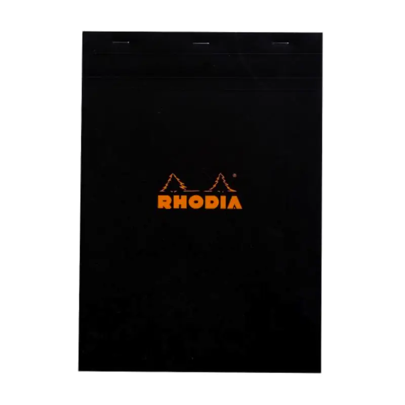 Rhodia #19 Top Staplebound A4  Graph Notepad - Black