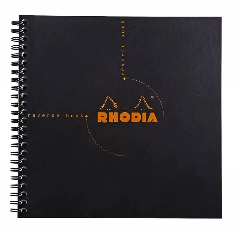 Rhodia Reverse Wirebound Dot Grid Notebook  - Black