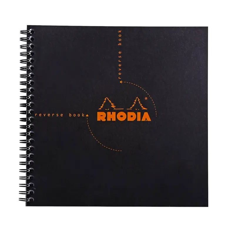 Rhodia Reverse Wirebound Graph Notebook  - Black
