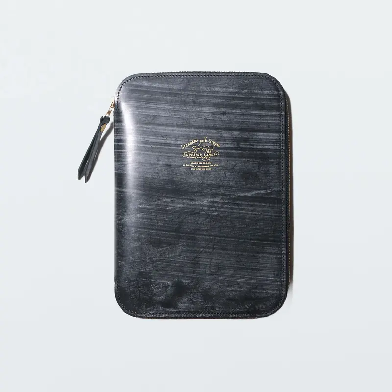The Superior Labor Bridle Leather A5 Zip Organizer - Black