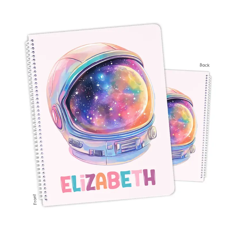 Astronaut Galaxy Stars Space Personalized Custom Notebook or Sketchbook  School Office SuppliesNotebook (wide ruled, lined pages)