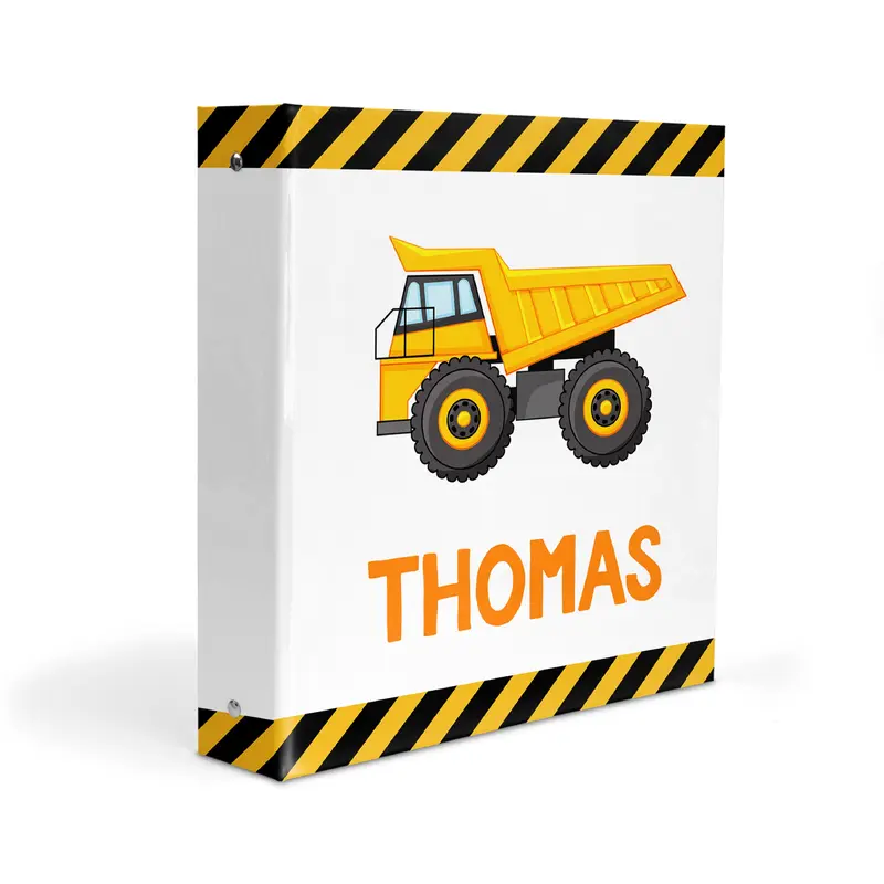 Dump Truck Personalized Custom 2" 3 Ring Binder  School Office Supplies