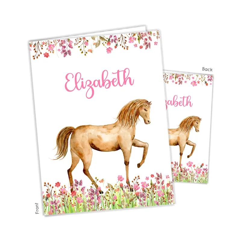 Horse Pony Personalized Custom 2-Pocket Folder  School Office Supplies1 - 2Pocket Folder