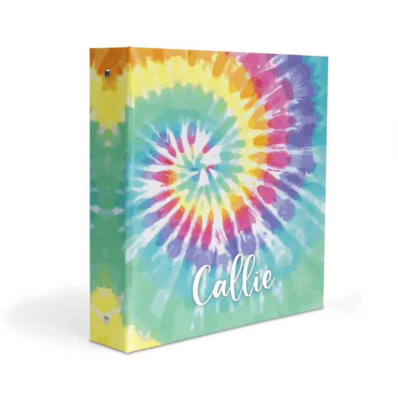 Rainbow Tie Dye Personalized Custom 2" 3 Ring Binder  School Office Supplies