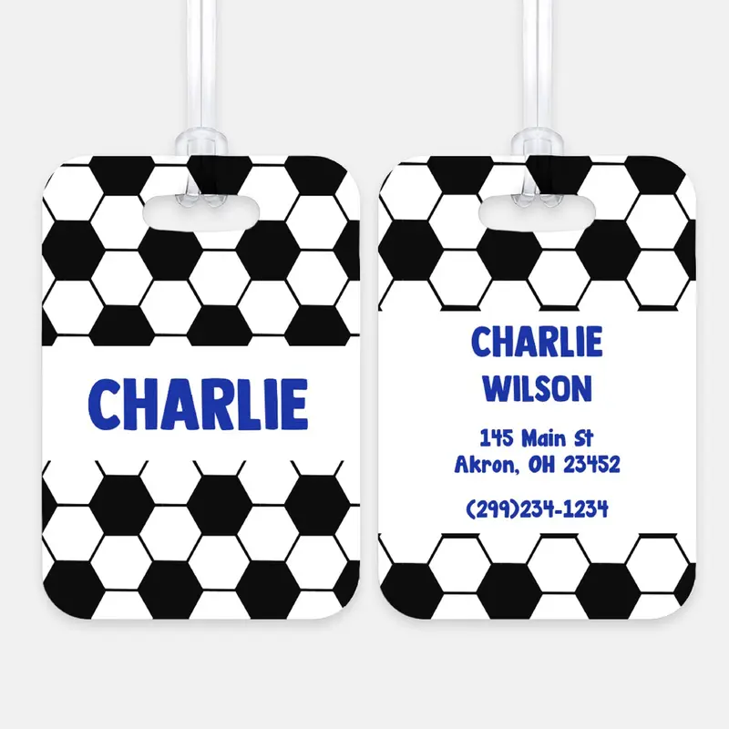 Soccer Ball Luggage Bag Tag Personalized CustomAluminum Tag