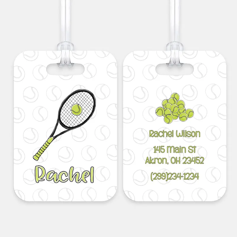 Tennis Sports Luggage Bag Tag Personalized CustomAluminum Tag
