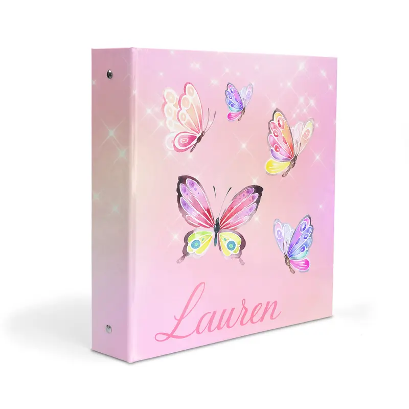 Butterfly Rainbow Personalized Custom 2" 3 Ring Binder  School Office Supplies