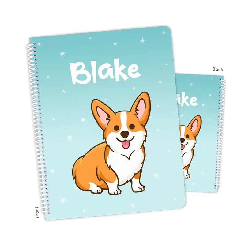 Corgi Personalized Custom Notebook or Sketchbook  School Office SuppliesNotebook (wide ruled, lined pages)