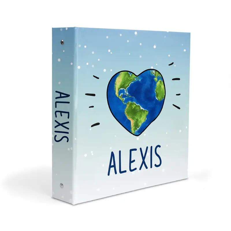 Earth Personalized Custom 2" 3 Ring Binder  School Office Supplies