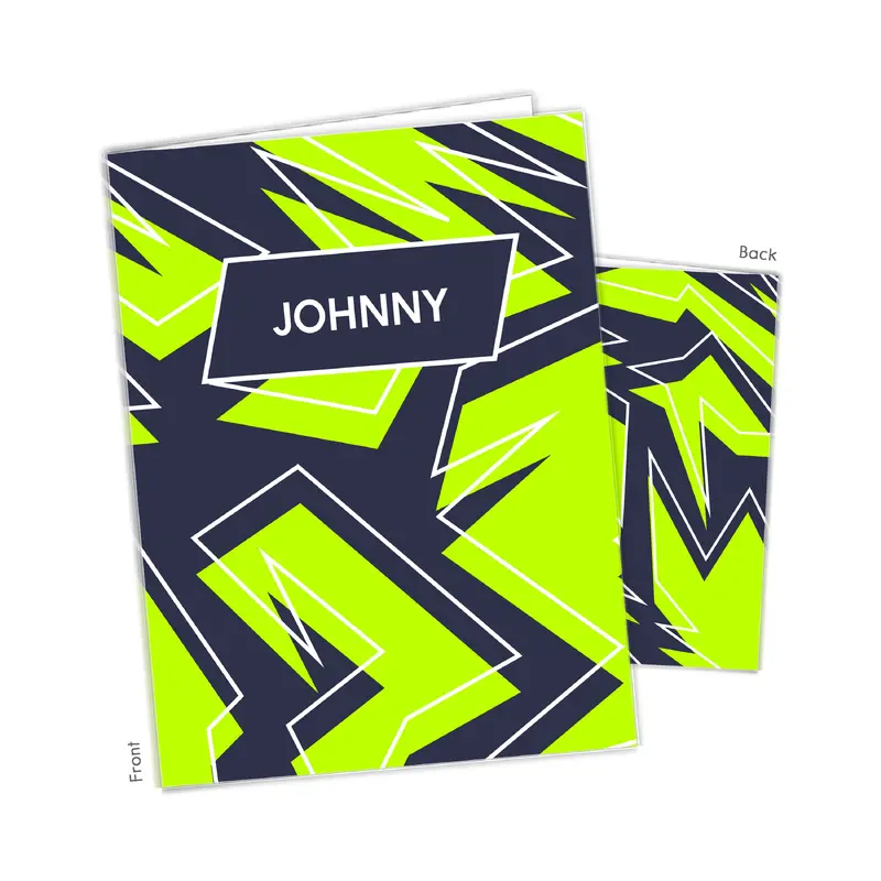 Green Abstract Personalized Custom 2-Pocket Folder  School Office Supplies1 - 2Pocket Folder