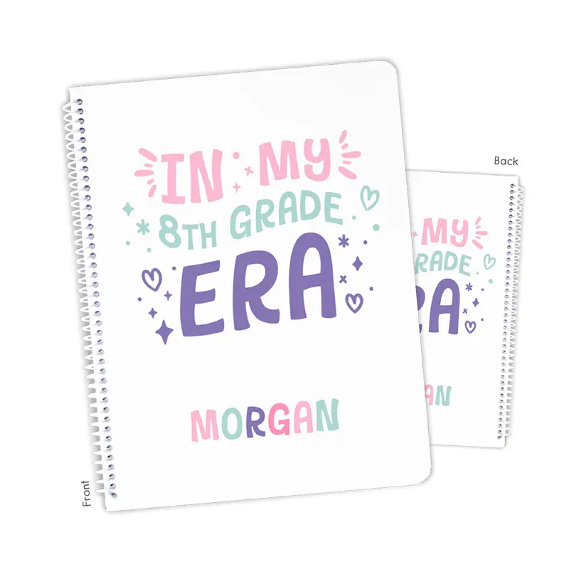 In My Era Personalized Custom Notebook or Sketchbook  School Office SuppliesNotebook (wide ruled, lined pages)