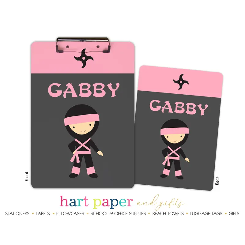Ninja Karate Personalized Custom Clipboard  School Office Supplies2 Sided Clipboard - Printing on Both Sides