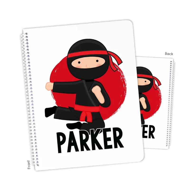 Ninja Karate Personalized Custom Notebook or Sketchbook  School Office SuppliesNotebook (wide ruled, lined pages)