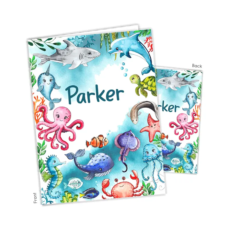Ocean Fish Personalized Custom 2-Pocket Folder  School Office Supplies1 - 2Pocket Folder