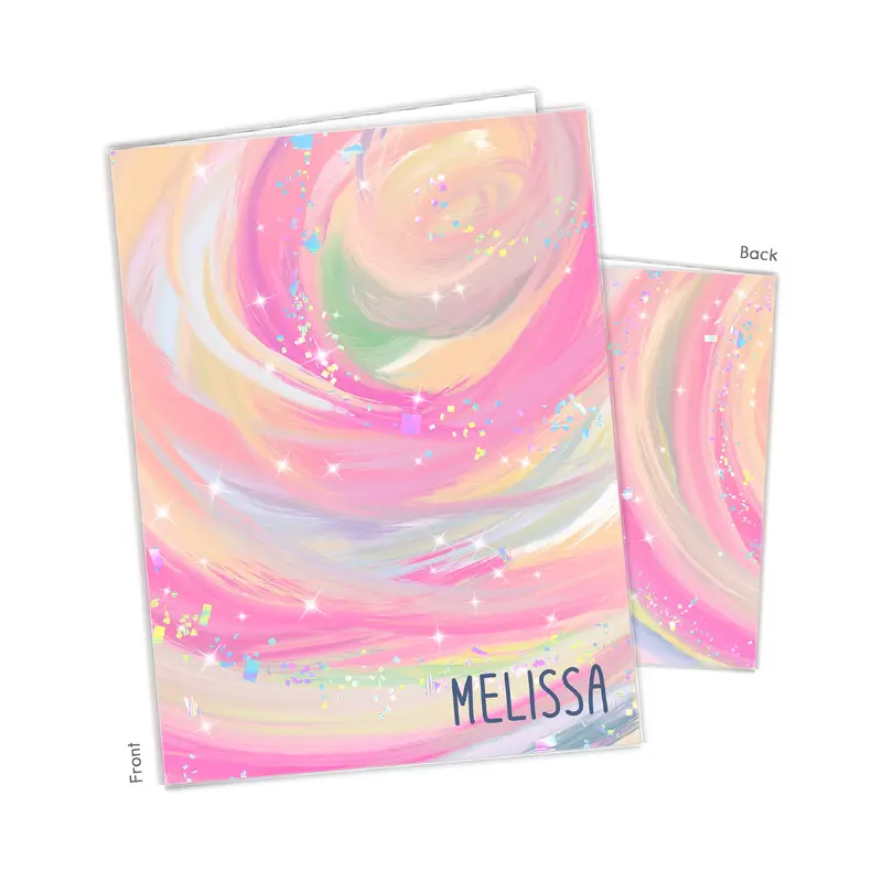 Pink Unicorn Personalized Custom 2-Pocket Folder  School Office Supplies1 - 2Pocket Folder