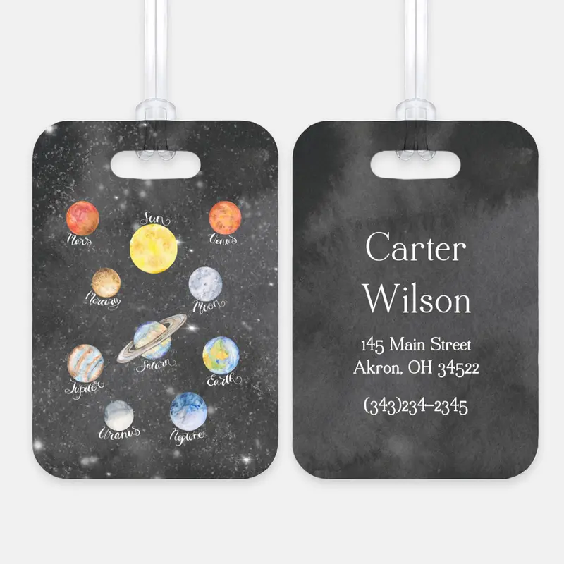 Planets Space Luggage Bag Tag Personalized CustomAluminum Tag