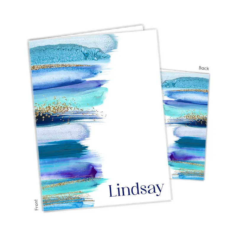 Rainbow Blue Personalized Custom 2-Pocket Folder  School Office Supplies1 - 2Pocket Folder