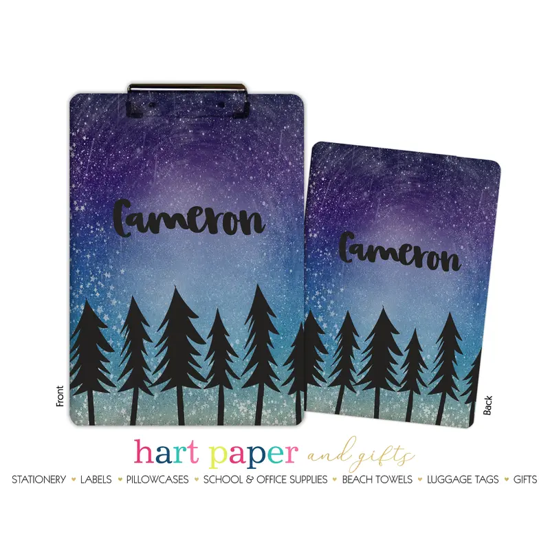 Stars Trees Personalized Custom Clipboard  School Office Supplies2 Sided Clipboard - Printing on Both Sides