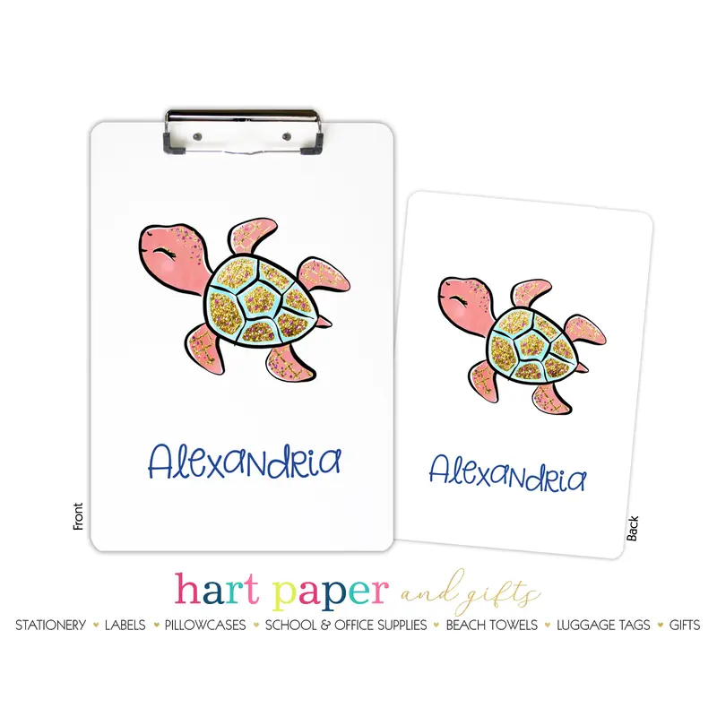 Turtle Personalized Custom Clipboard  School Office Supplies2 Sided Clipboard - Printing on Both Sides
