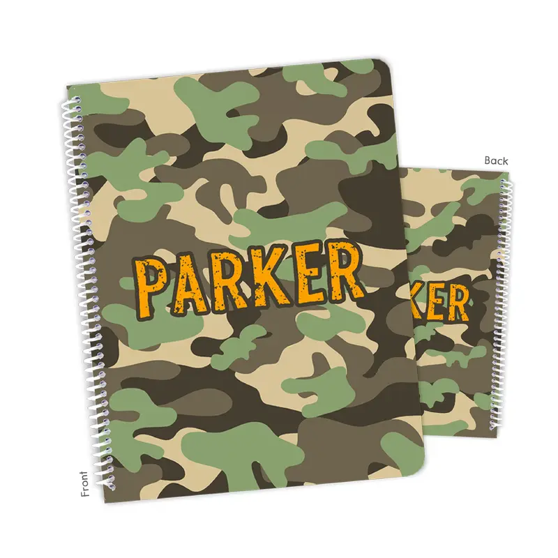 Camouflage Camo Personalized Custom Notebook or Sketchbook  School Office SuppliesNotebook (wide ruled, lined pages)