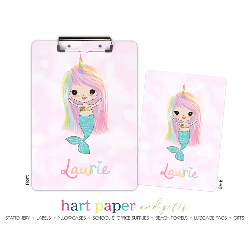 Rainbow Mermaid d Personalized Custom Clipboard  School Office Supplies2 Sided Clipboard - Printing on Both Sides