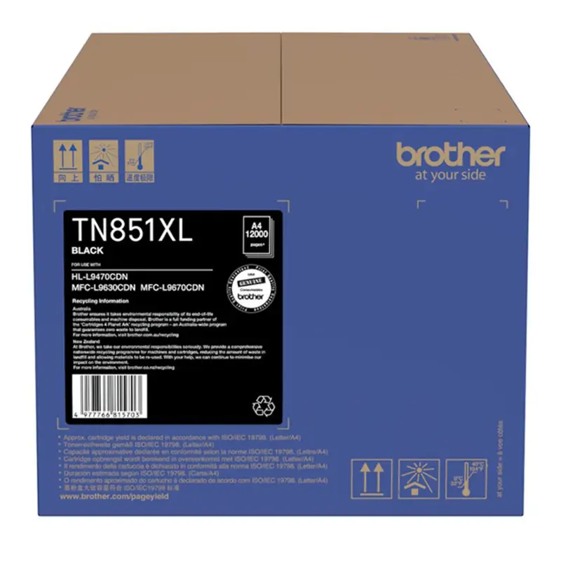 Brother Tn851Xlbk Black High Capacity Toner BTN122K