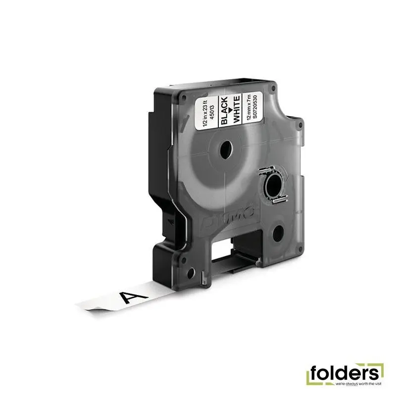 DYMO D1 Label Cassette Tape 12mm x 7m - Black on White
