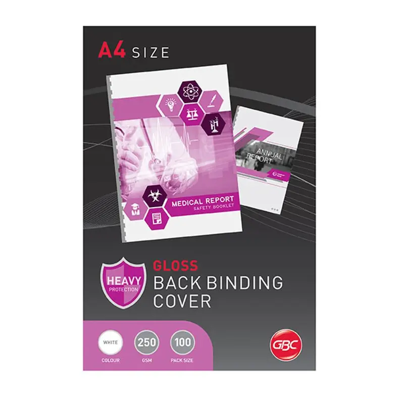 Gbc Binding Cover A4 Gloss White Pk100 BCG250W100