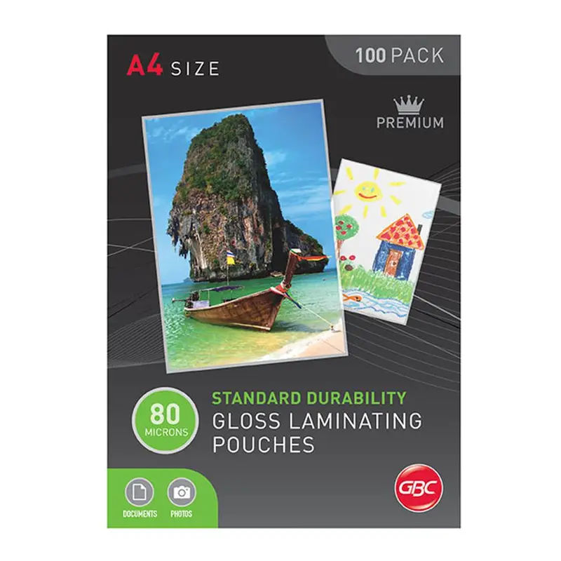 Gbc Laminating Pouch A4 80 Micron Pk100 BL80MA4